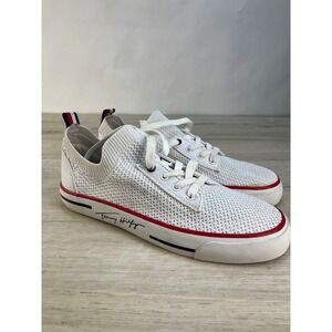 Tommy Hilfiger TWGASSIE White Knit Sneakers Shoes Women's Size 8.5 M